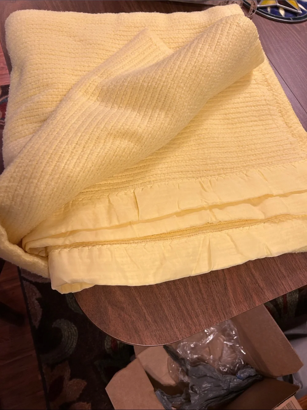 Soft Yellow Textured Throw Blanket - Cozy Home Bedding